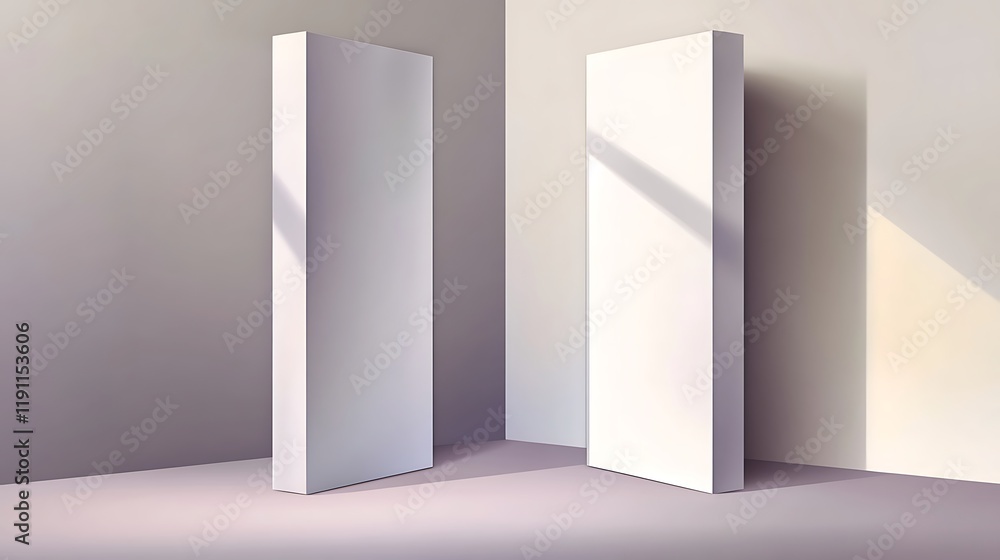 Two Tall White Panels In A Corner Room Two Tall White Panels In A Corner Room