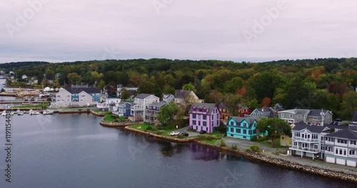 Mahone bay Nova Scotia Maritimes ocean sea fall water, city, landscape, sky, architecture, tourism Atlantic Ocean  photo