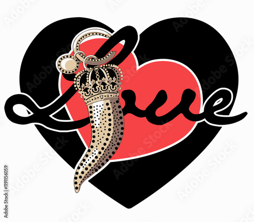 corazon amuleto dorado de la suerte