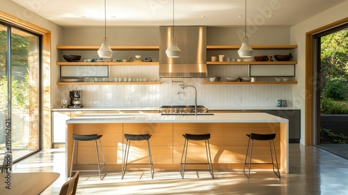 Modern Kitchen Interior with Open Concept and Natural Light Features