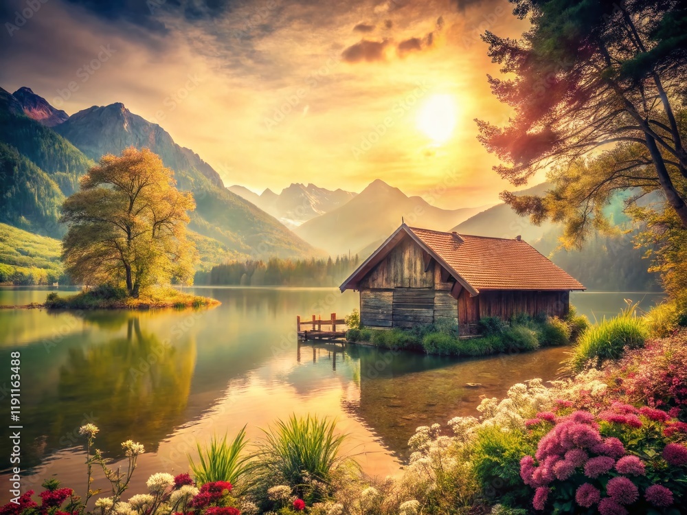 Fototapeta premium Vintage Nature Simplicity: Timeless Charm in Rustic Landscape Photography