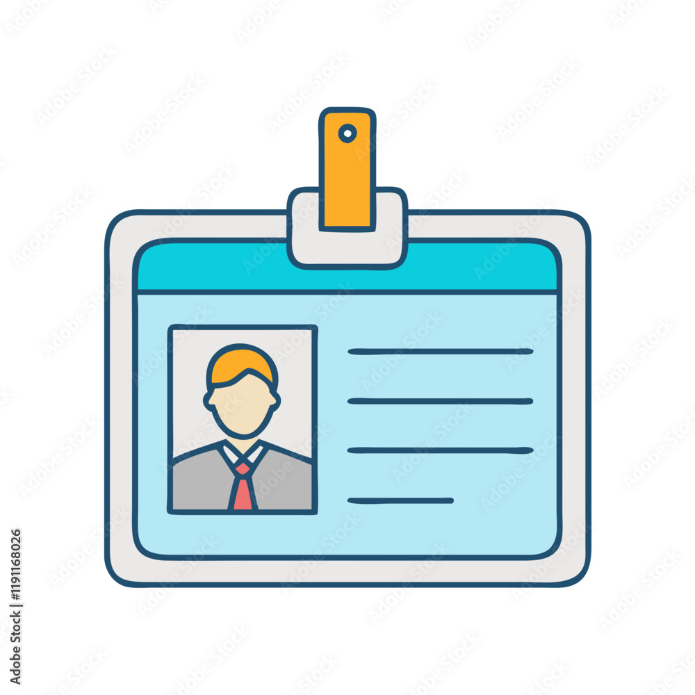 Fototapeta premium teacher s id badge vector icon, teacher s id badge vector illustration - simple illustration of teacher s id badge, perfect for logos and iconsteacher s id badge 
