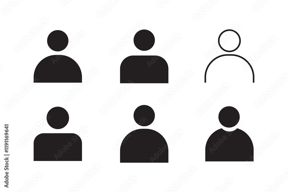 User icon vector set. User icon vector set.