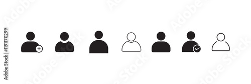 People group icon set. Team people. User profile symbol. Group of people or group of users collection. Persons symbol - stock vector.