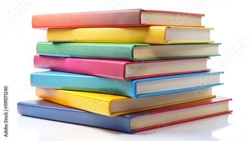 Wallpaper Mural Stack of colorful books isolated on white background. Collection of different books. Hardback books for reading. Back to school and education learning concept
 Torontodigital.ca