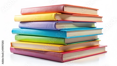 Wallpaper Mural Stack of colorful books isolated on white background. Collection of different books. Hardback books for reading. Back to school and education learning concept
 Torontodigital.ca