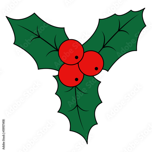 Christmas Holly Berries Illustration