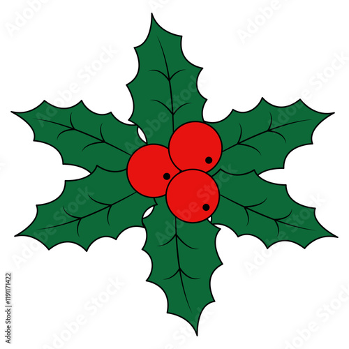 Christmas Holly Berries Illustration
