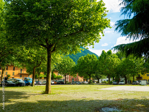 Crone public park on Lake Idro, Lombardy, Italy. Tourist resort in Brescia province, Lombardy. photo