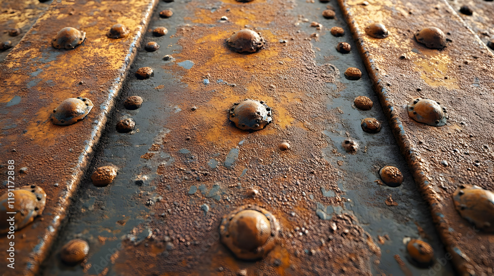 Rusty Metal Texture with Rivets - Realistic Background Image Rusty Metal Texture with Rivets - Realistic Background Image