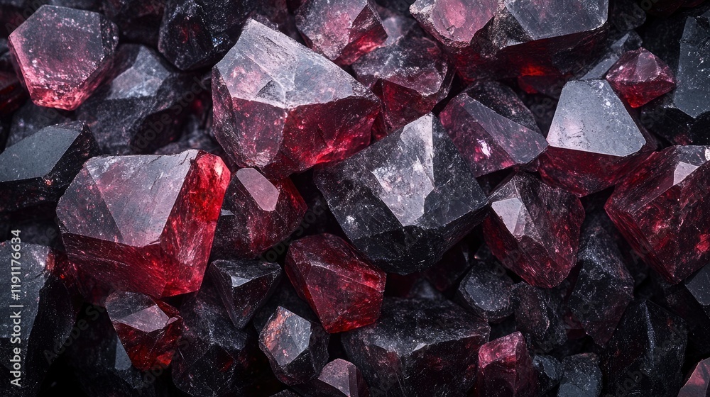 Deep Red and Black Crystal Pile Texture Background