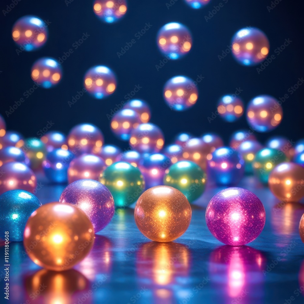 Bunch of colorful balls are floating in the air Bunch of colorful balls are floating in the air