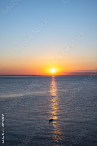 Sonnenaufgang am Golf von Thasos bei Kavala  in Griechenland