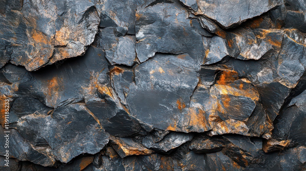 Textured Rock Surface with Dark and Rusty Layers Textured Rock Surface with Dark and Rusty Layers
