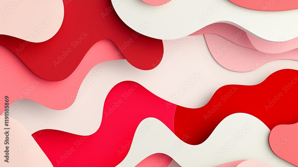 Abstract Red Pink and White Wave Pattern Design Abstract Red Pink and White Wave Pattern Design