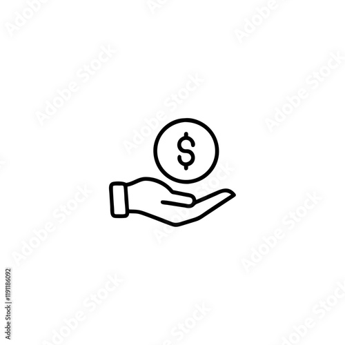 donation icon on transparent background

