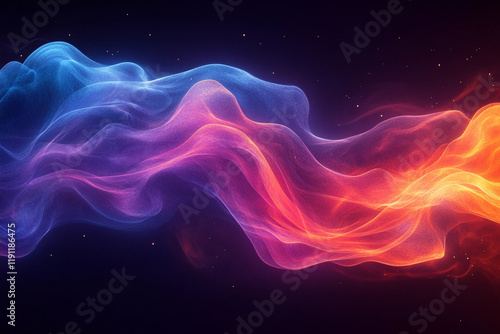 Colorful Wave of Sound with Neon Gradients, Smooth Curves, and Energy in Motion