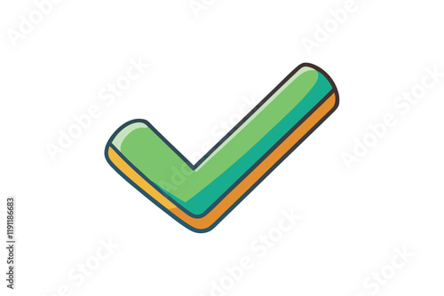 Gradient green checkmark icon with a bold design, ideal for illustrating approved, certified, or completed concepts in visual media