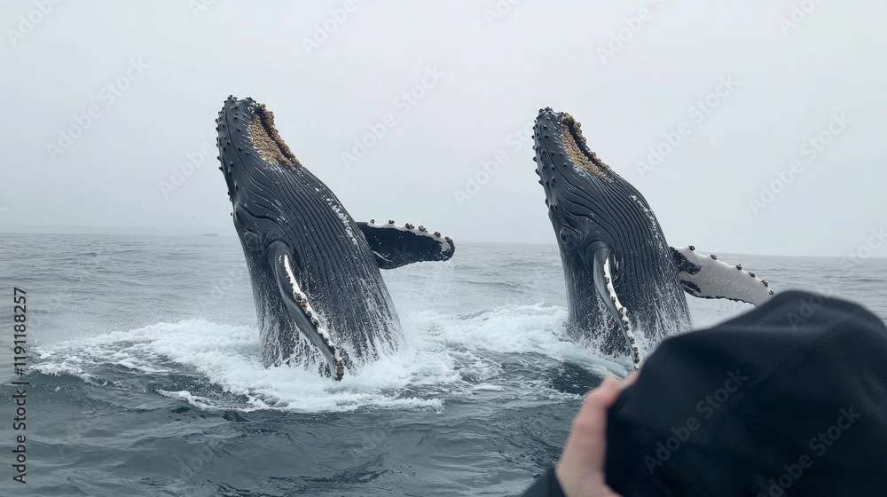 Fototapeta premium Majestic Humpback Whales in the Ocean