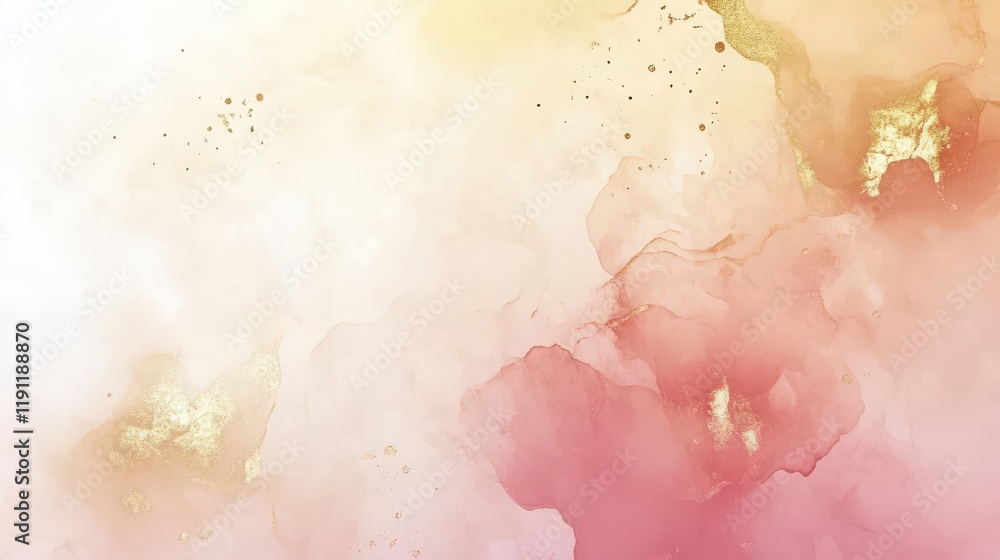 Obraz premium Elegant Abstract Watercolor with Gold Accents