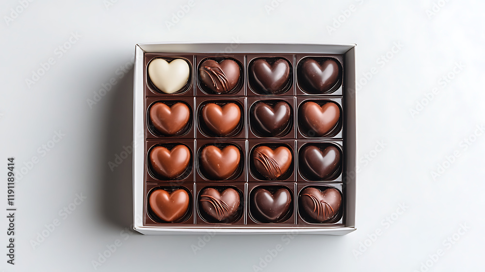 Heart-Shaped Chocolates in Gift Box Heart-Shaped Chocolates in Gift Box