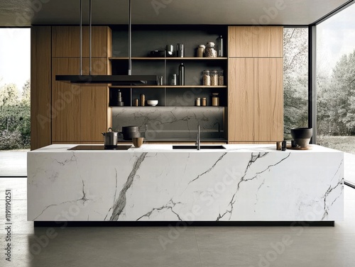 Transforming Modern Marble Kitchens White Stone and Black Stripes Contemporary Home Interior Design Minimalist Style