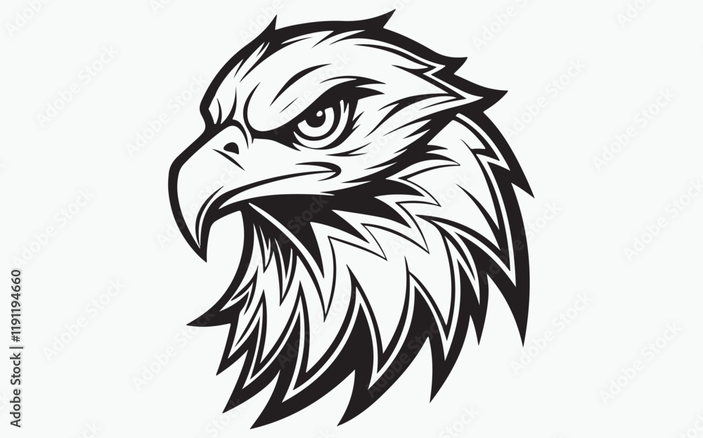 Fototapeta premium Eagle head mascot isolated on white background 