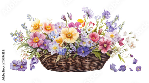 Wallpaper Mural Basket with colorful spring flower transparent background Torontodigital.ca