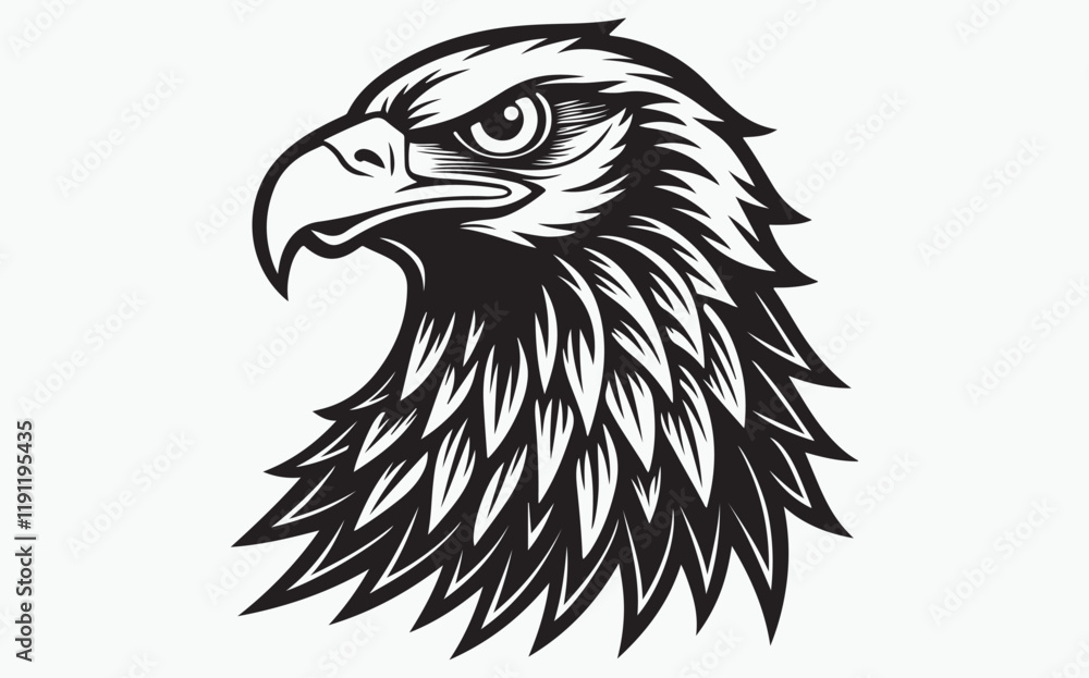 Fototapeta premium Eagle head mascot isolated on white background 