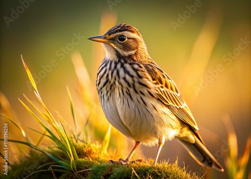 Woodlark Bird in Natural Habitat - Documentary Style Photography photo