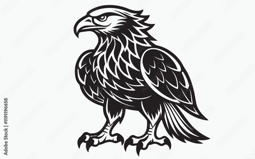 Fototapeta premium Eagle silhouette black