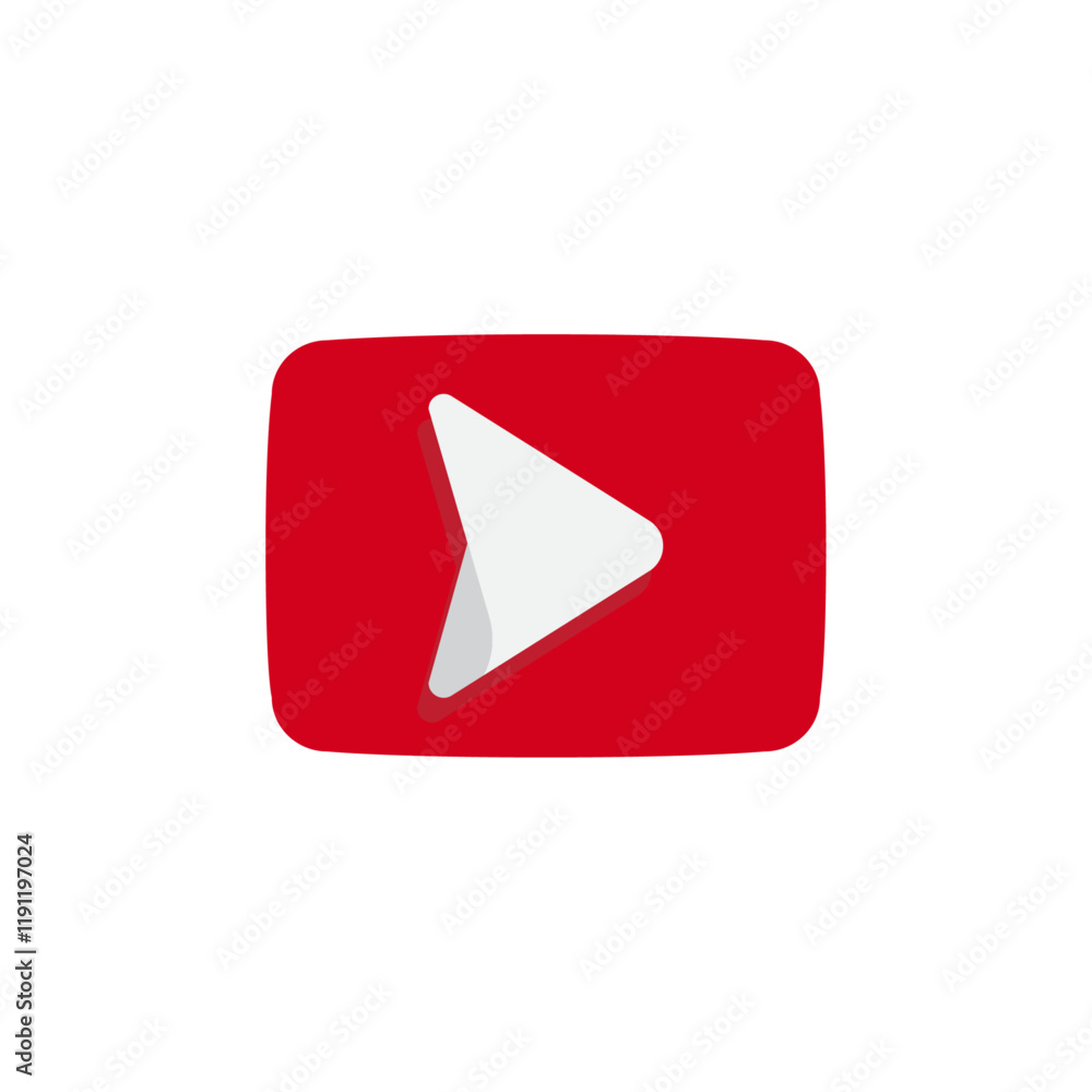 Red Player icon isolated template on background. Modern flat pictogram Red Player icon isolated template on background. Modern flat pictogram