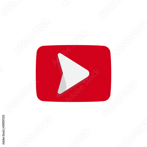 Red Player icon isolated template on background. Modern flat pictogram
