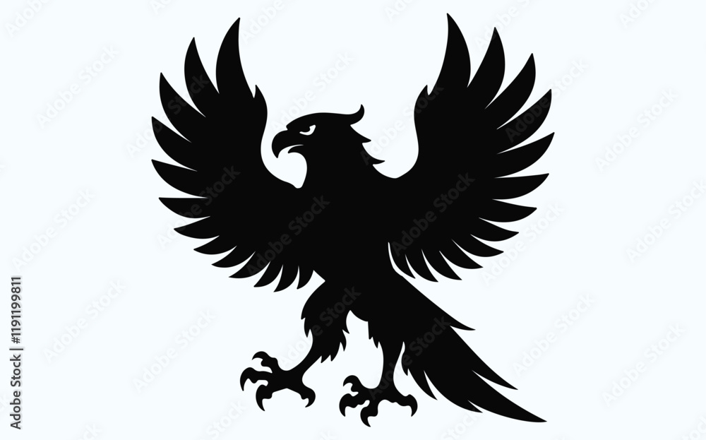 Obraz premium Eagle black silhouette art