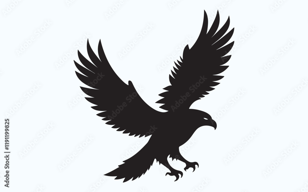 Obraz premium Eagle black silhouette art