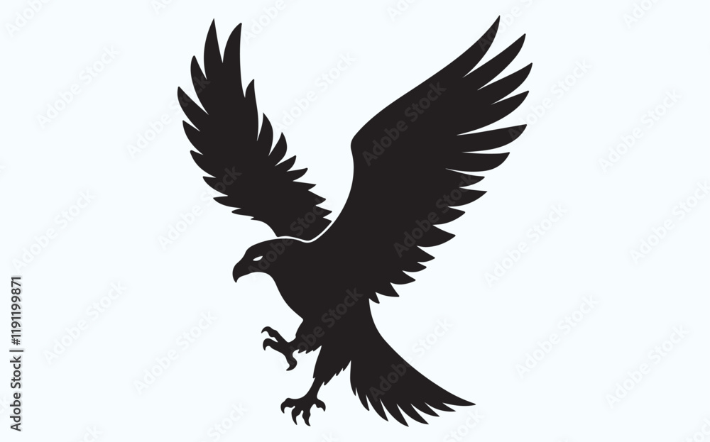 Obraz premium Eagle black silhouette art