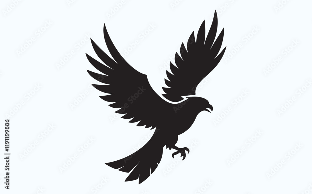 Fototapeta premium Eagle black silhouette art