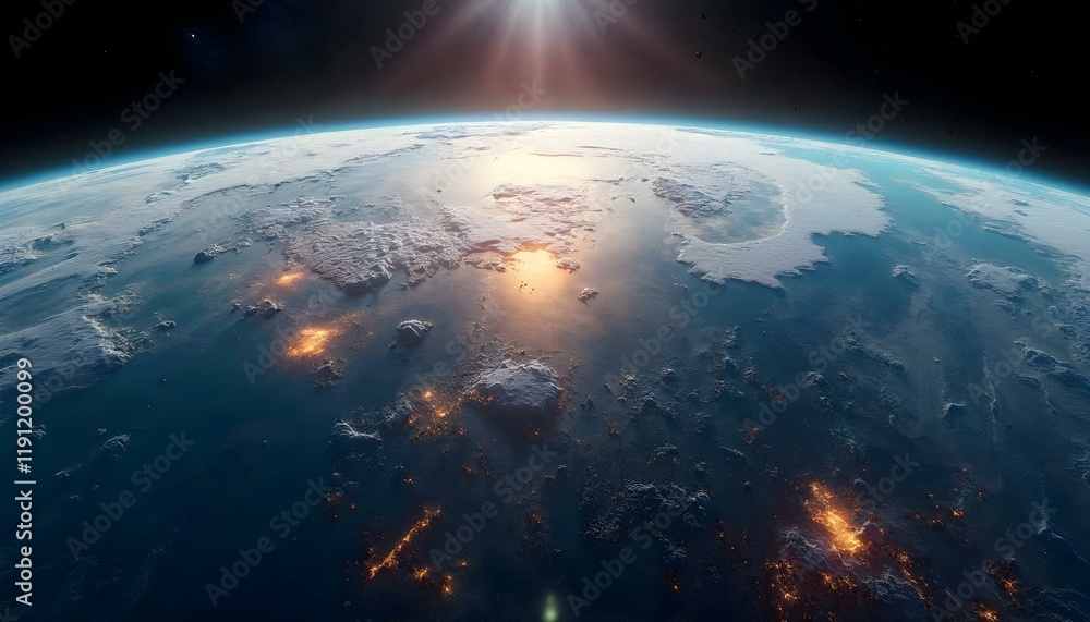 Obraz premium earth and sun