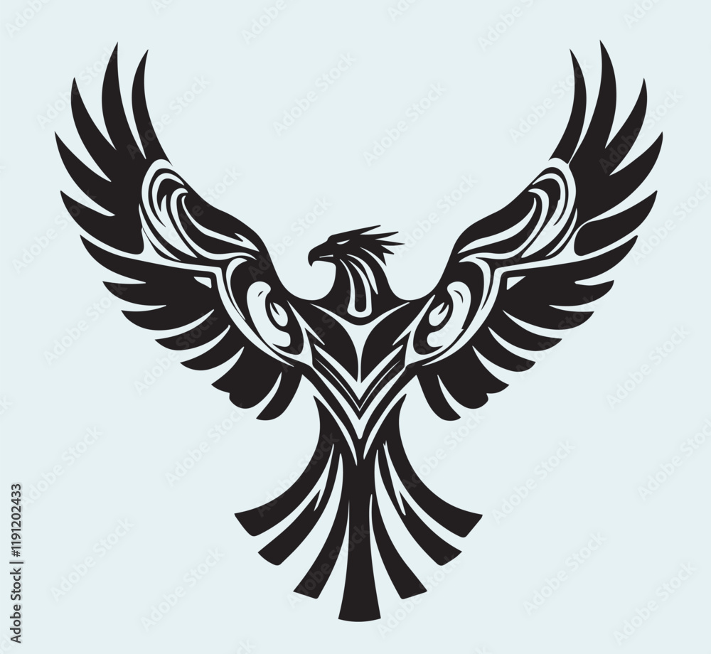 Obraz premium Eagle black silhouette art