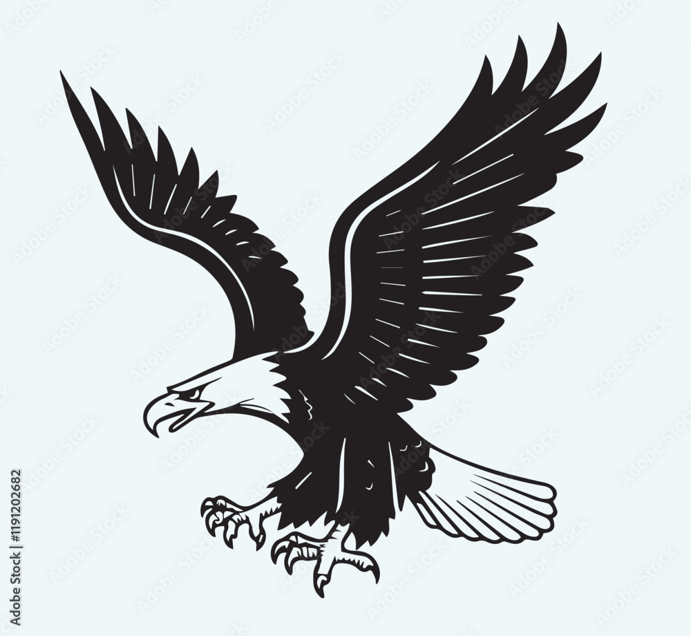 Obraz premium Eagle black silhouette art