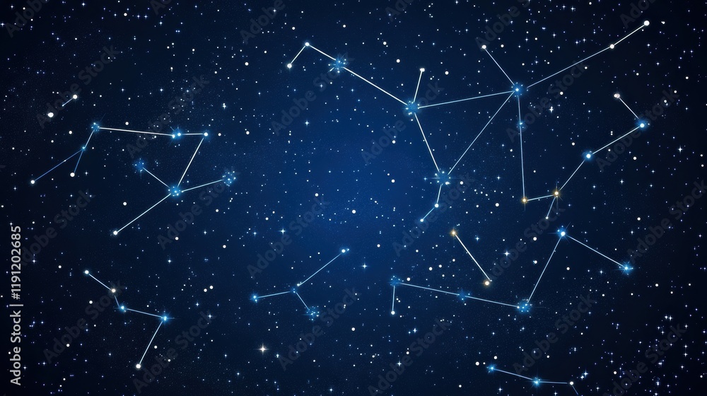 Night sky filled with constellations and a bright full moon illuminating the vast universe above. Generative AI Night sky filled with constellations and a bright full moon illuminating the vast universe above. Generative AI