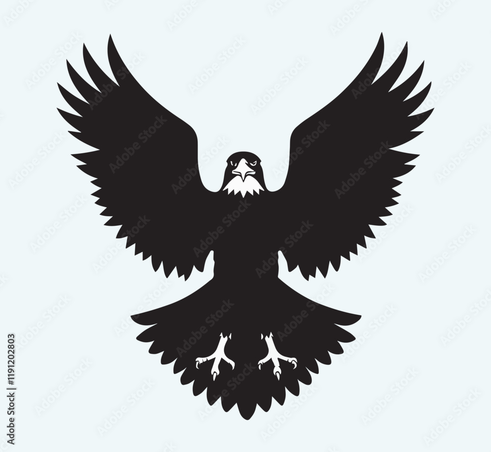 Obraz premium Eagle black silhouette art