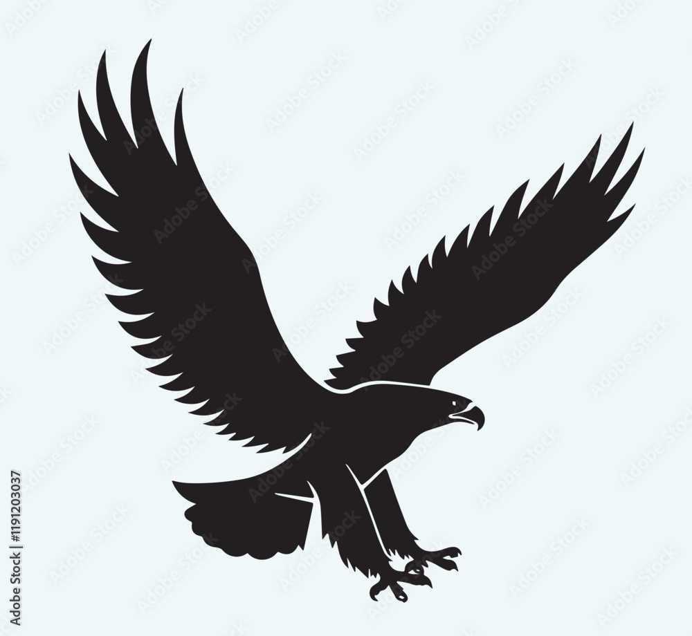 Fototapeta premium Eagle black silhouette art