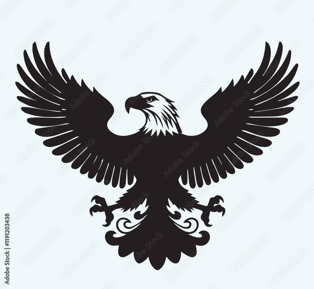 Obraz premium Eagle black silhouette art