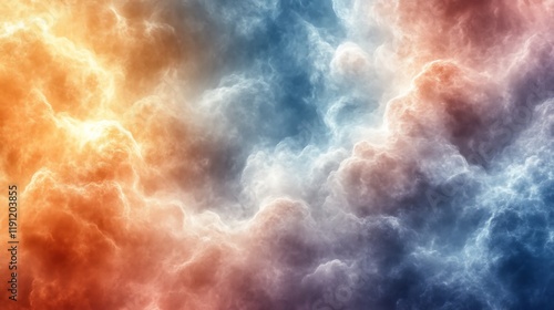 Abstract Colorful Cloudscape A Dramatic Celestial Scene