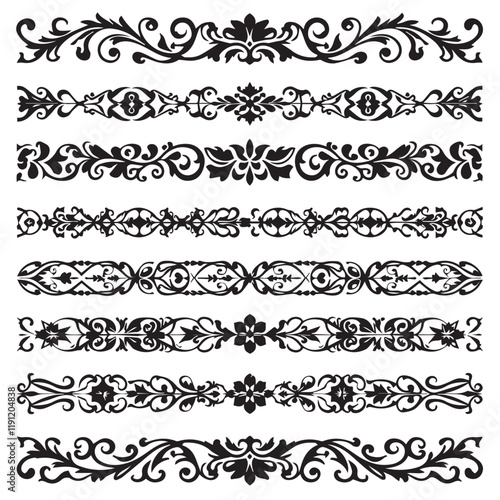 Vintage Black and White Ornamental Borders for Art and Print