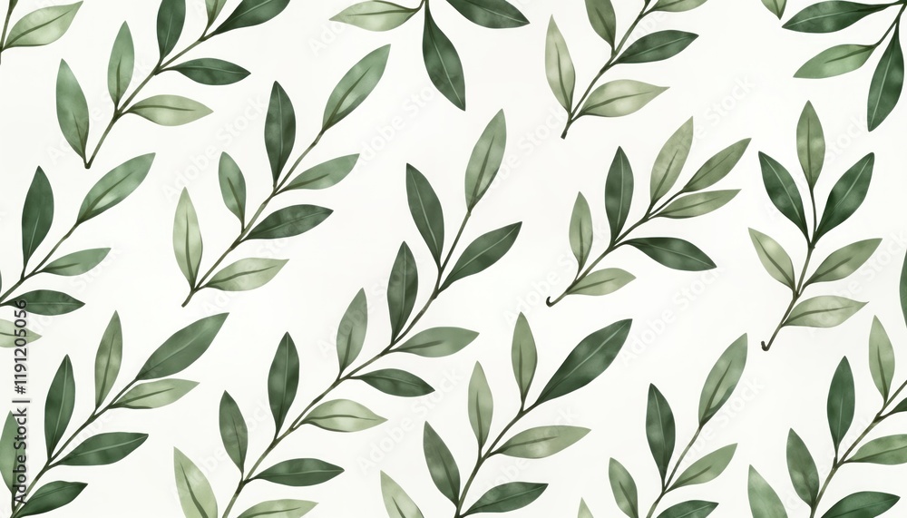 Delicate olive branches with sage green leaves on white background. Seamless pattern. Suitable for fabric, wallpaper, paper. Elegant, stylish design. Simple, subtle floral pattern. Modern aesthetic. Delicate olive branches with sage green leaves on white background. Seamless pattern. Suitable for fabric, wallpaper, paper. Elegant, stylish design. Simple, subtle floral pattern. Modern aesthetic.