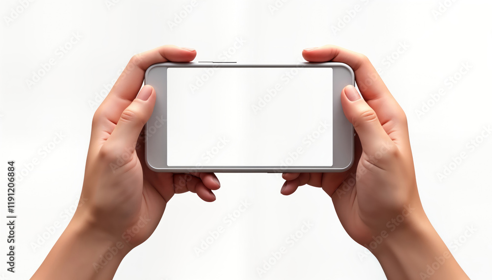 Hands hold smartphone with blank screen. Modern device. Digital communication. Blank display ready for content. User interaction. Tech. Mobile. Technology. Personal device. Modern tech. Handheld. Hands hold smartphone with blank screen. Modern device. Digital communication. Blank display ready for content. User interaction. Tech. Mobile. Technology. Personal device. Modern tech. Handheld.