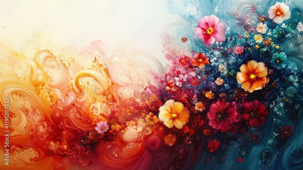 Obraz premium Colorful Abstract Floral Background Design