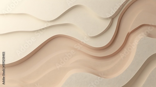 Abstract Beige Waves Curving Design Pattern